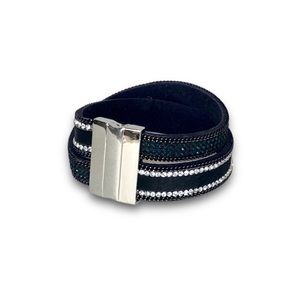 Black Bracelet with Rhinestones